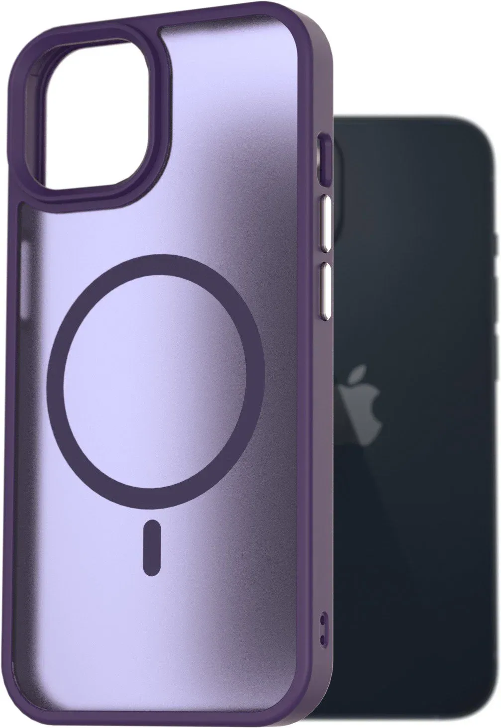 AlzaGuard Matte Case Compatible with Magsafe iPhone 13 sötétlila tok