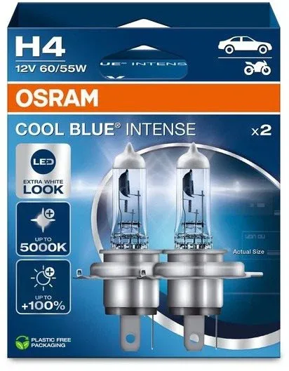 OSRAM H4 Cool Blue Intense, 12V, 60/55W, P43t, Duobox