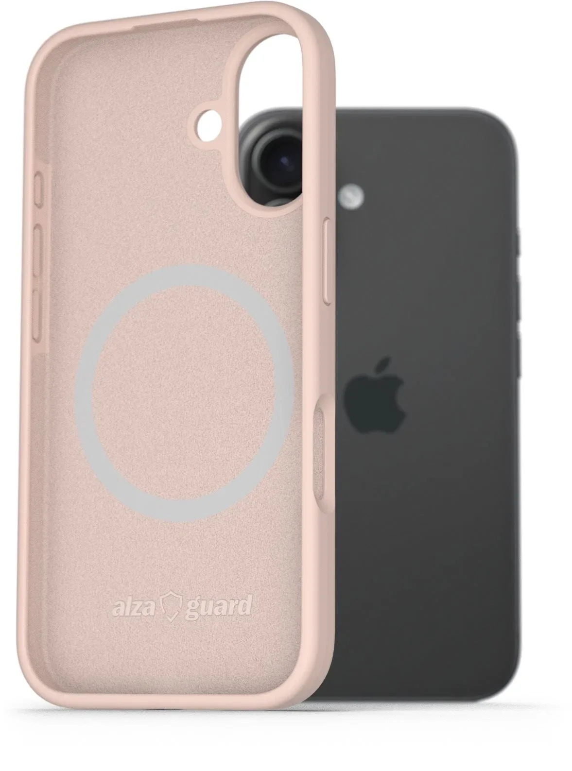 AlzaGuard iPhone 16 Silicone Case Compatible with Magsafe rózsaszín tok