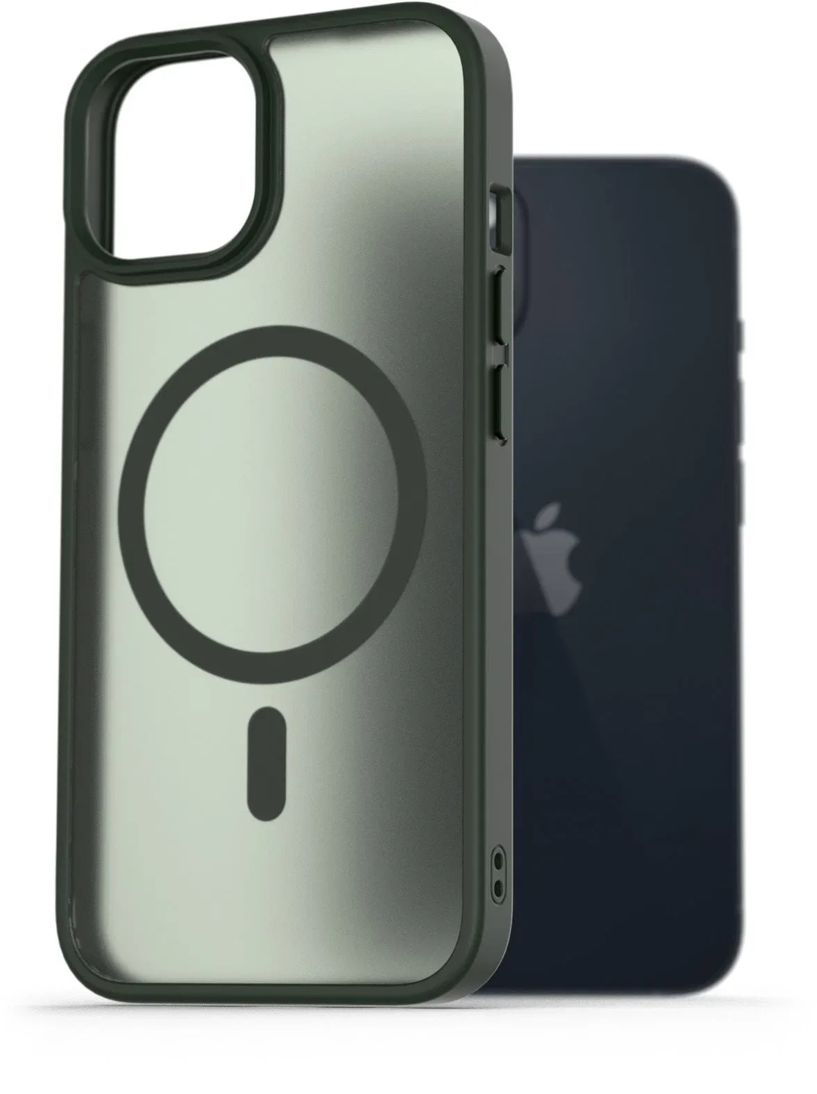 AlzaGuard Matte Case Compatible with Magsafe iPhone 14 sötétzöld tok