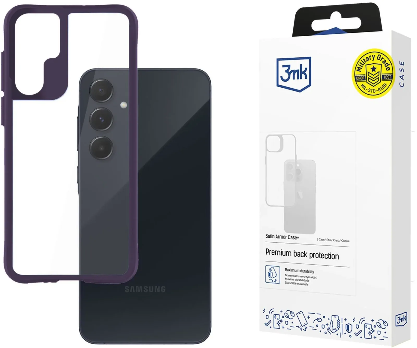 3MK Satin Armor Case+ Purple Samsung Galaxy A55 5G tok