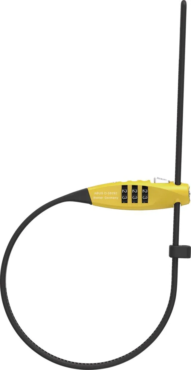 Abus Combiflex Speciális zárható húzókábel acél maggal, 45 cm hosszú kábel, sárga