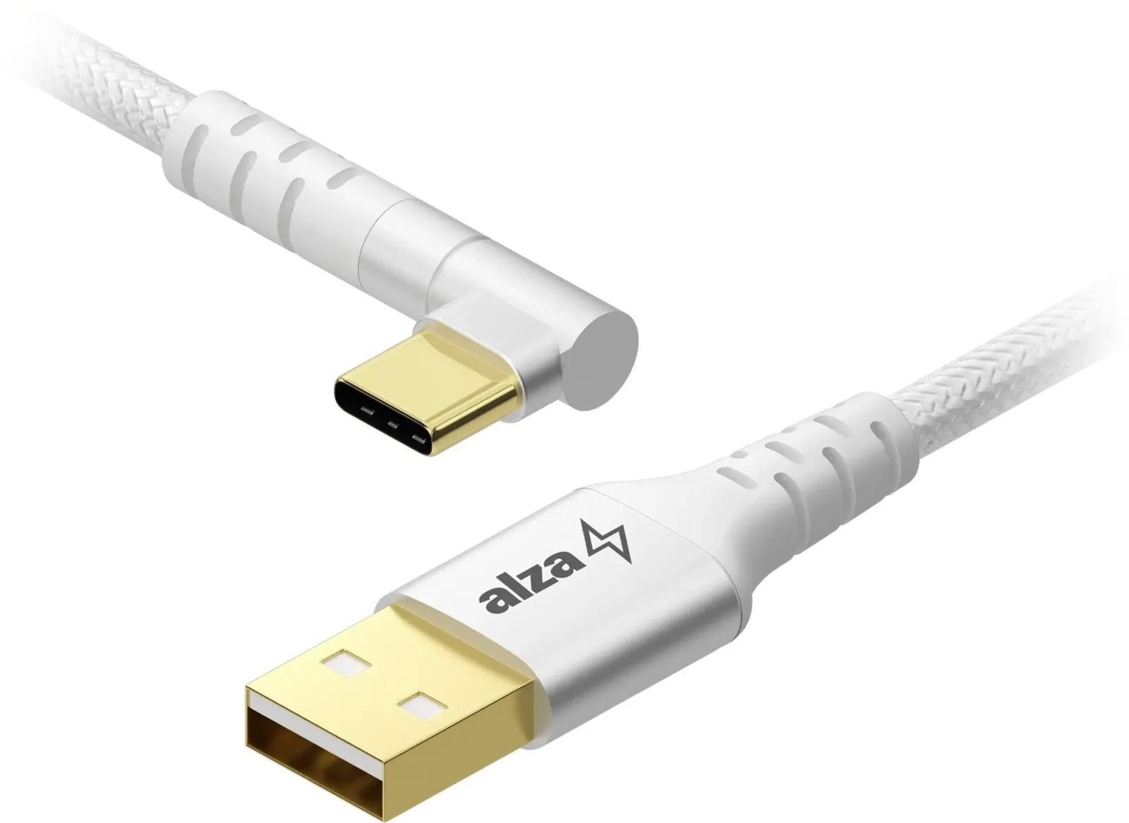 AlzaPower 90AluCore USB-A to USB-C 2.0, 1 m - ezüst