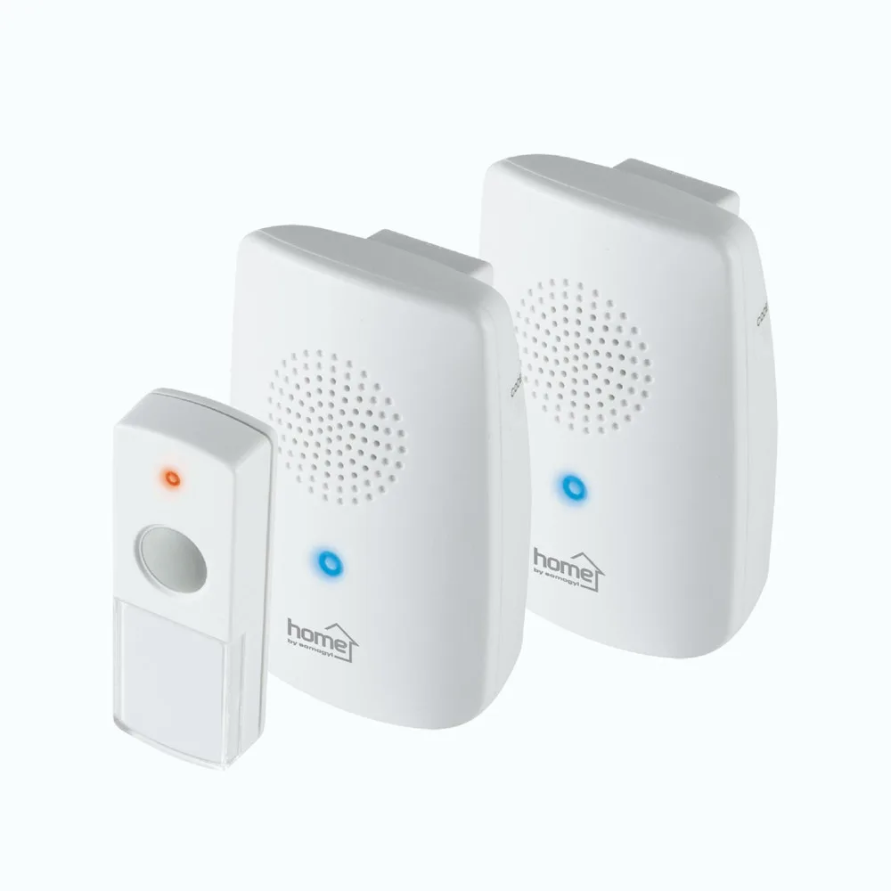 HOME DBS 1001DC Vez.n. csengő szett, 2 csengő, 1 nyomógomb, 100m, övcsipesz