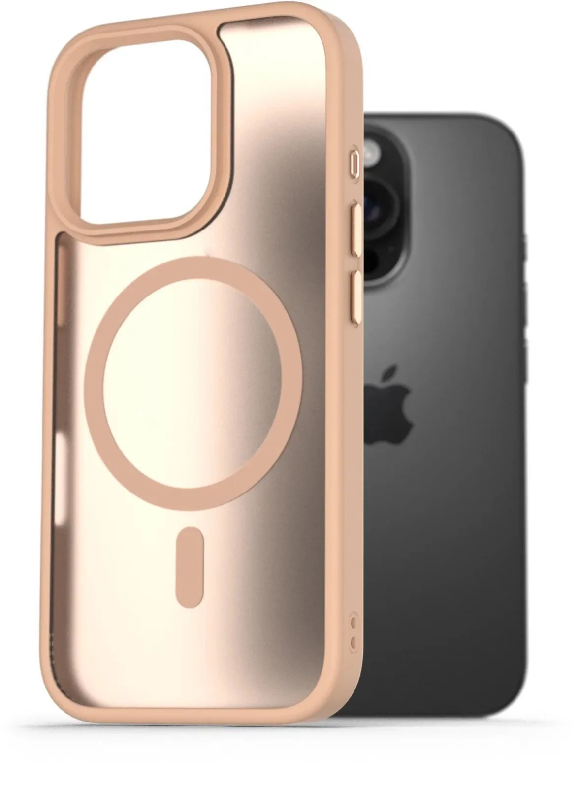 AlzaGuard Matte Case Compatible with Magsafe iPhone 16 Pro homoksárga tok