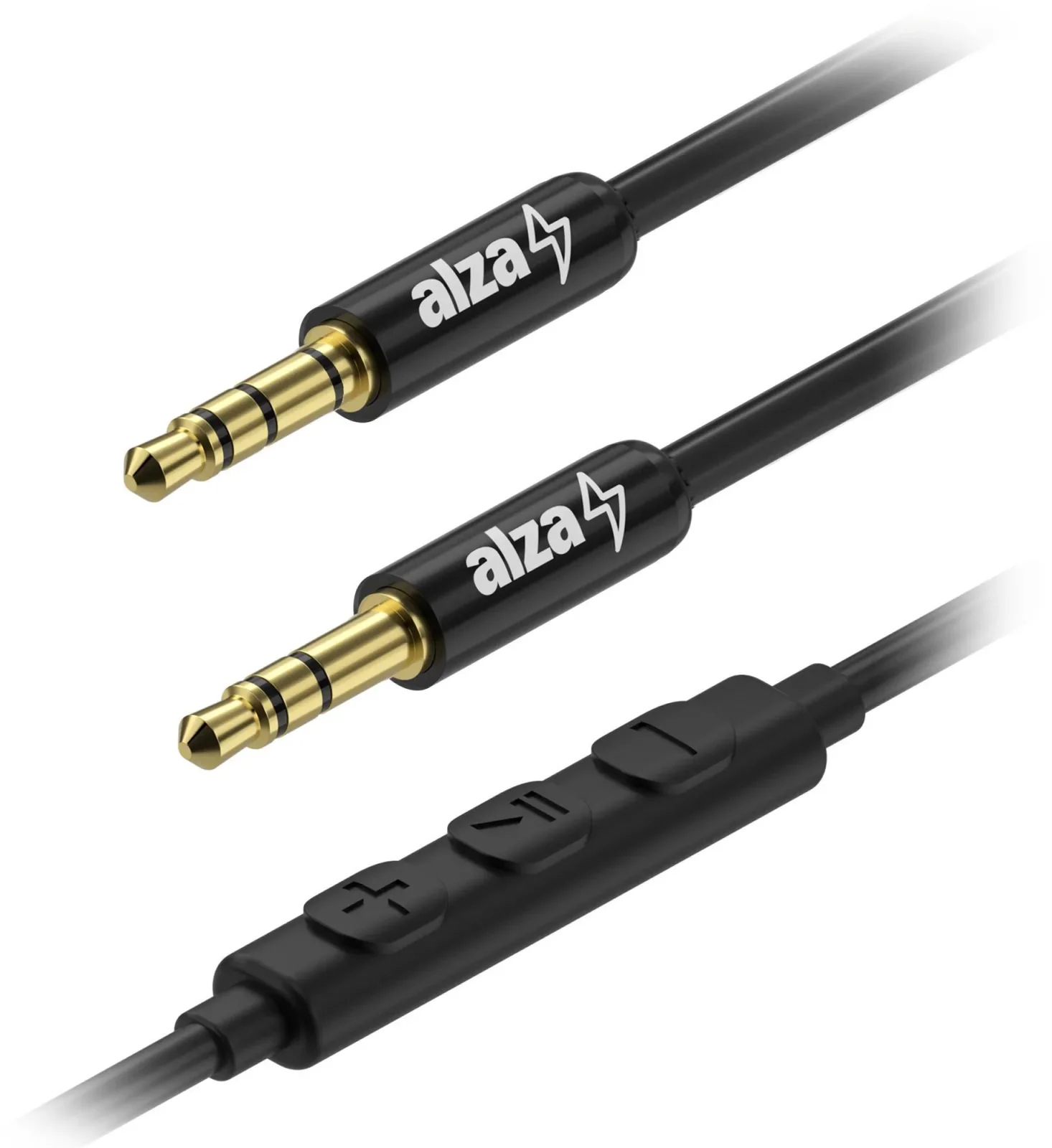 AlzaPower Alucore Audio 3,5 mm Jack 4P-TRRS (M) to 3,5 mm Jack (M), 0.5m - fekete