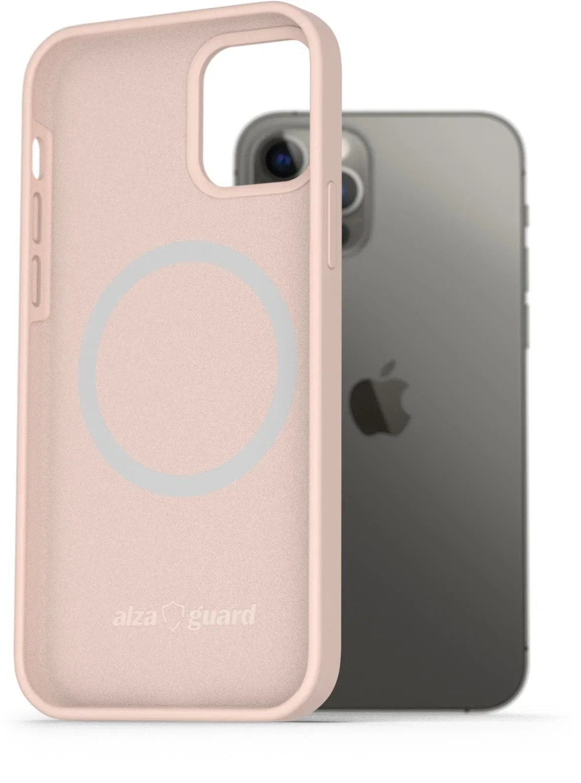 AlzaGuard Silicone Case Compatible with Magsafe iPhone 12/12 Pro rózsaszín tok