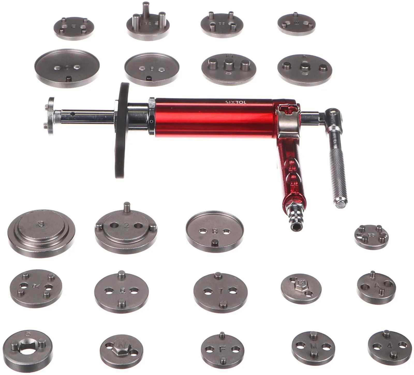 SIXTOL Mechanic Brake Set Pneu 23 Pneumatikus fékdugattyú visszanyomó készlet, 23 db