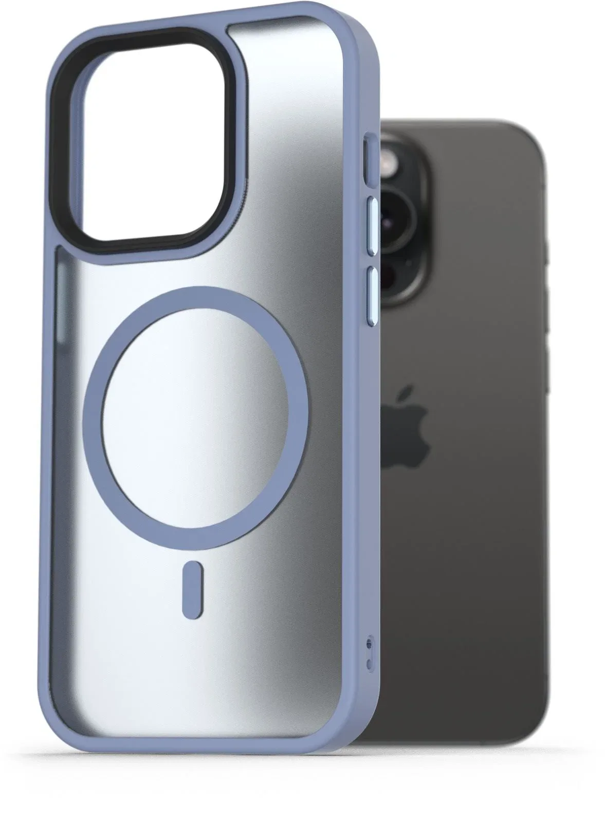 AlzaGuard Matte Case iPhone 15 Pro MagSafe világoskék tok