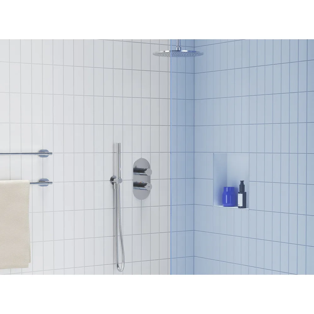 RAVAK X070206 Espirit falba süllyesztett termosztátos csaptelep, kétutas, beslő egység nélkül ES 063.00CR.O2.RB07C, króm