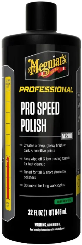 Meguiar's Pro Speed Polish M200 Professzionális, befejező polírozószer sötét fényezéshez, 946 ml