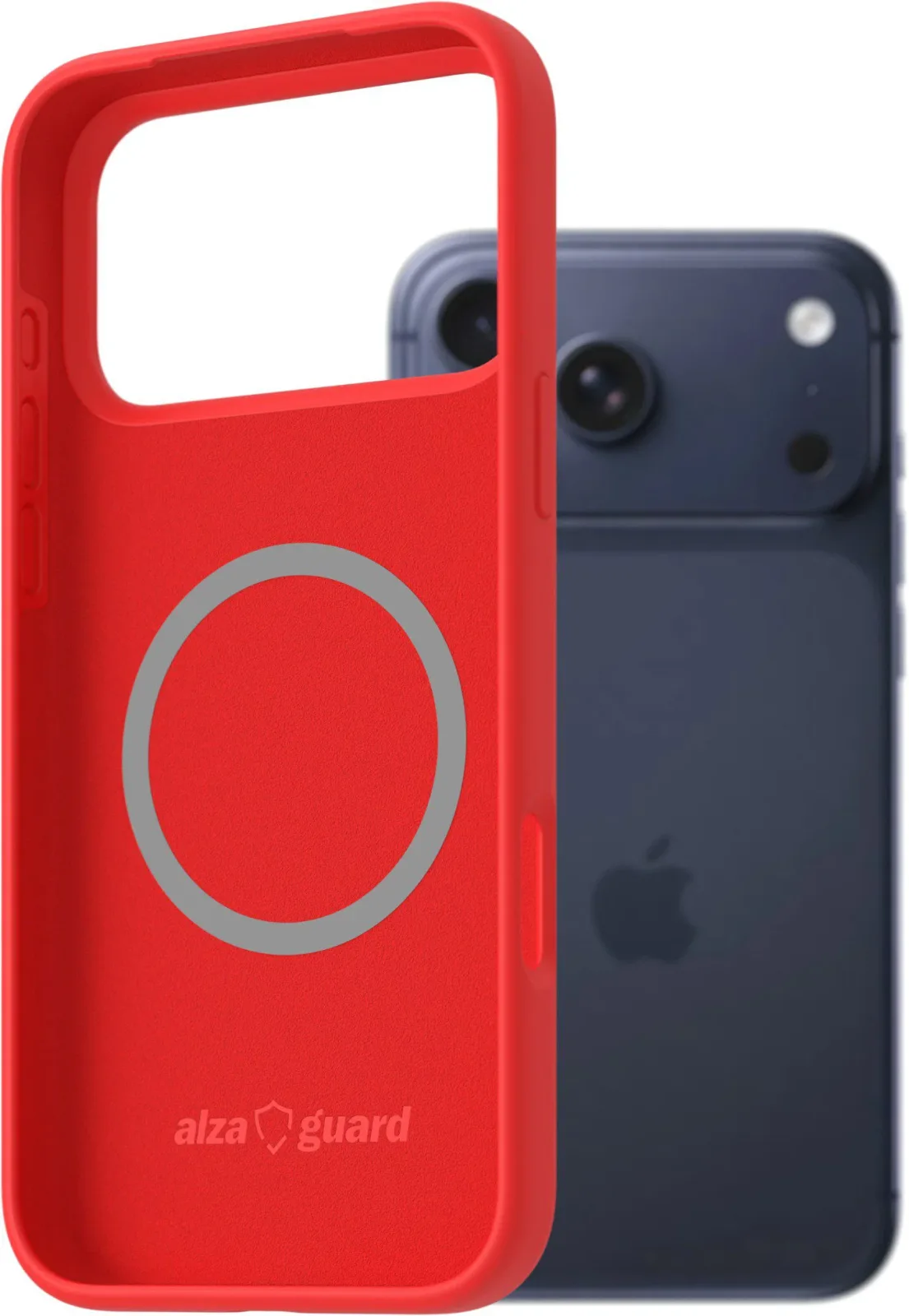 AlzaGuard iPhone 17 Pro Max piros MagSafe szilikon tok