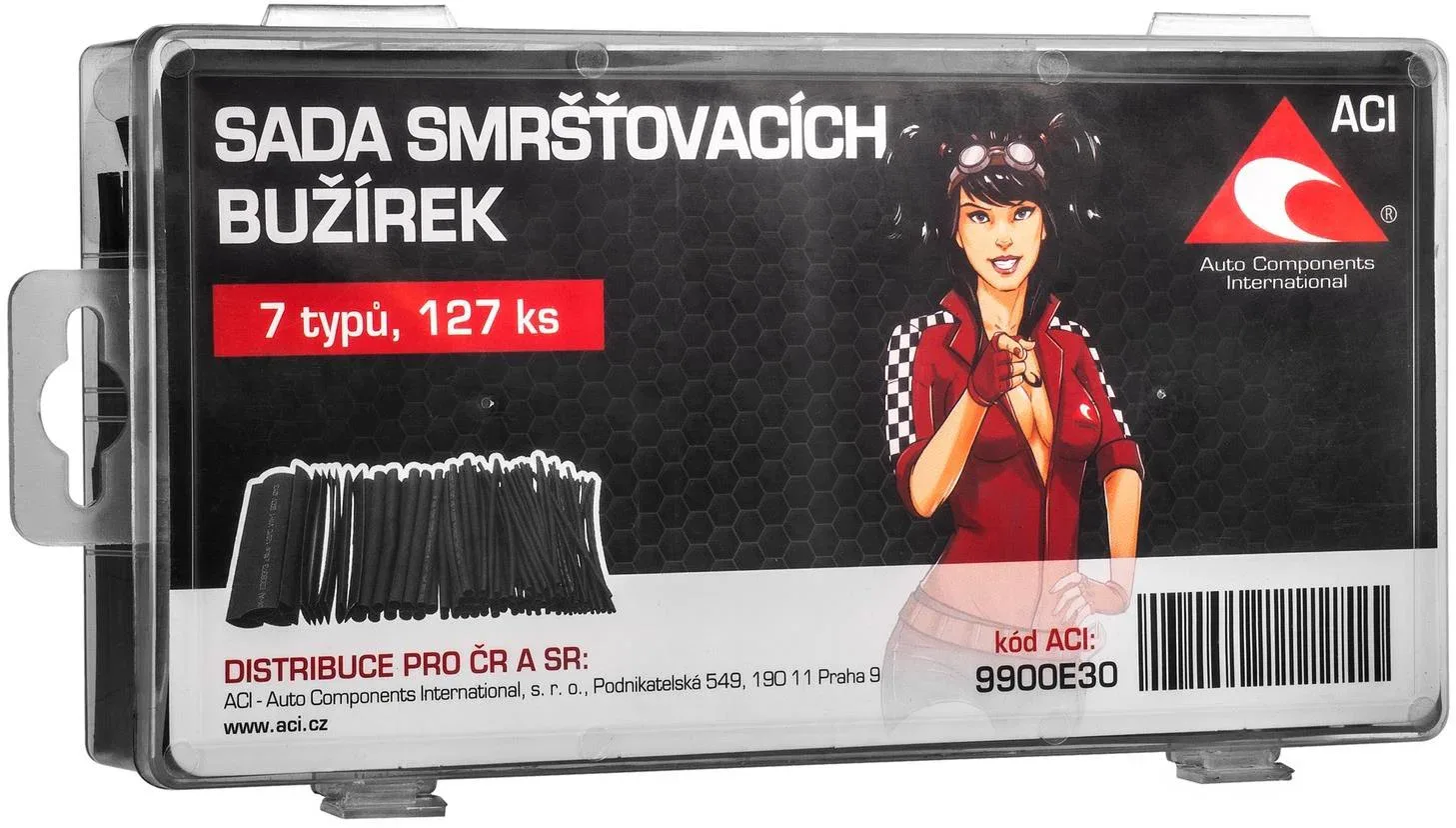 ACI zsugorcső szett 127 db (fekete), max. 125 °C, max. 600 V