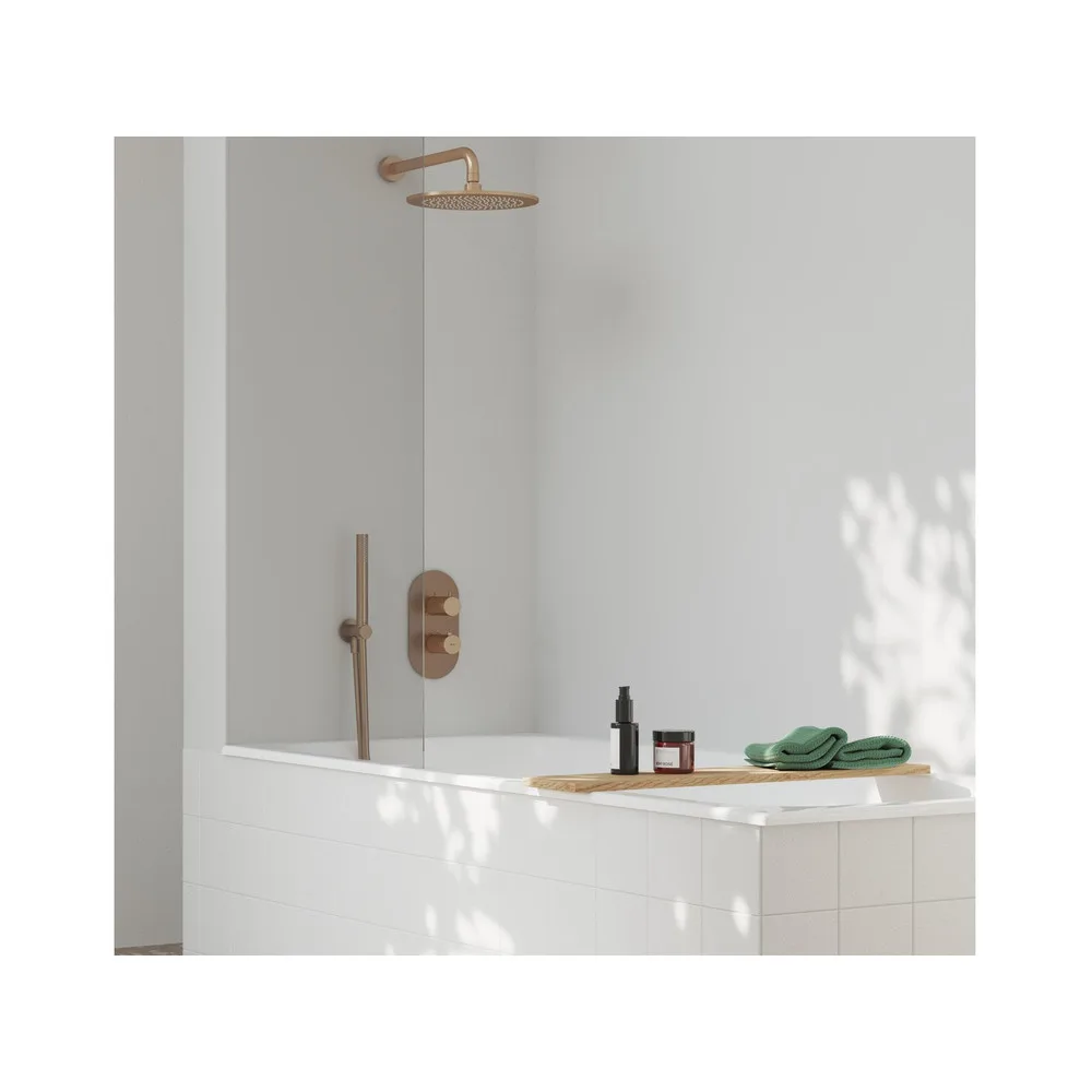 RAVAK X070363 Espirit termosztátos falba süllyesztett csaptelep, háromutas, belső egység nélkül ES 067.60RGB.O3.RB07C, rose gold