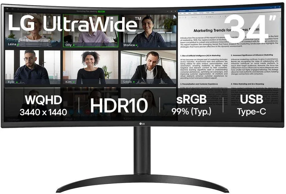 34" LG UltraWide 34WR55QK-B
