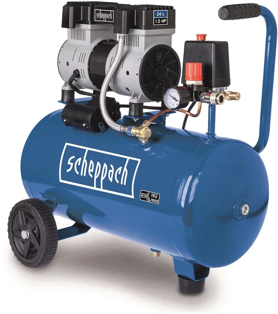 SCHEPPACH kompresszor 24 literes légkamrával, olajmentes, csendes HC 26 Si