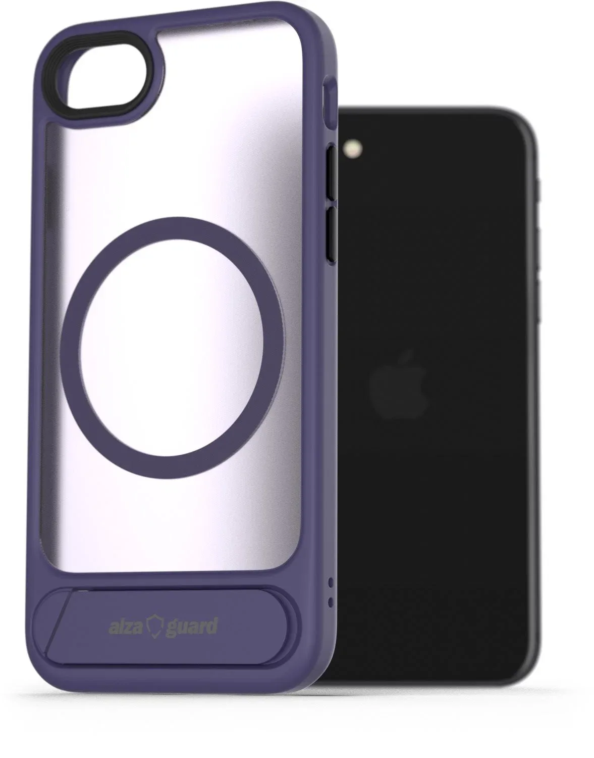 AlzaGuard Matte Case with Stand Compatible with MagSafe for iPhone 7 / 8 / SE 2020 / SE 2022 lila tok