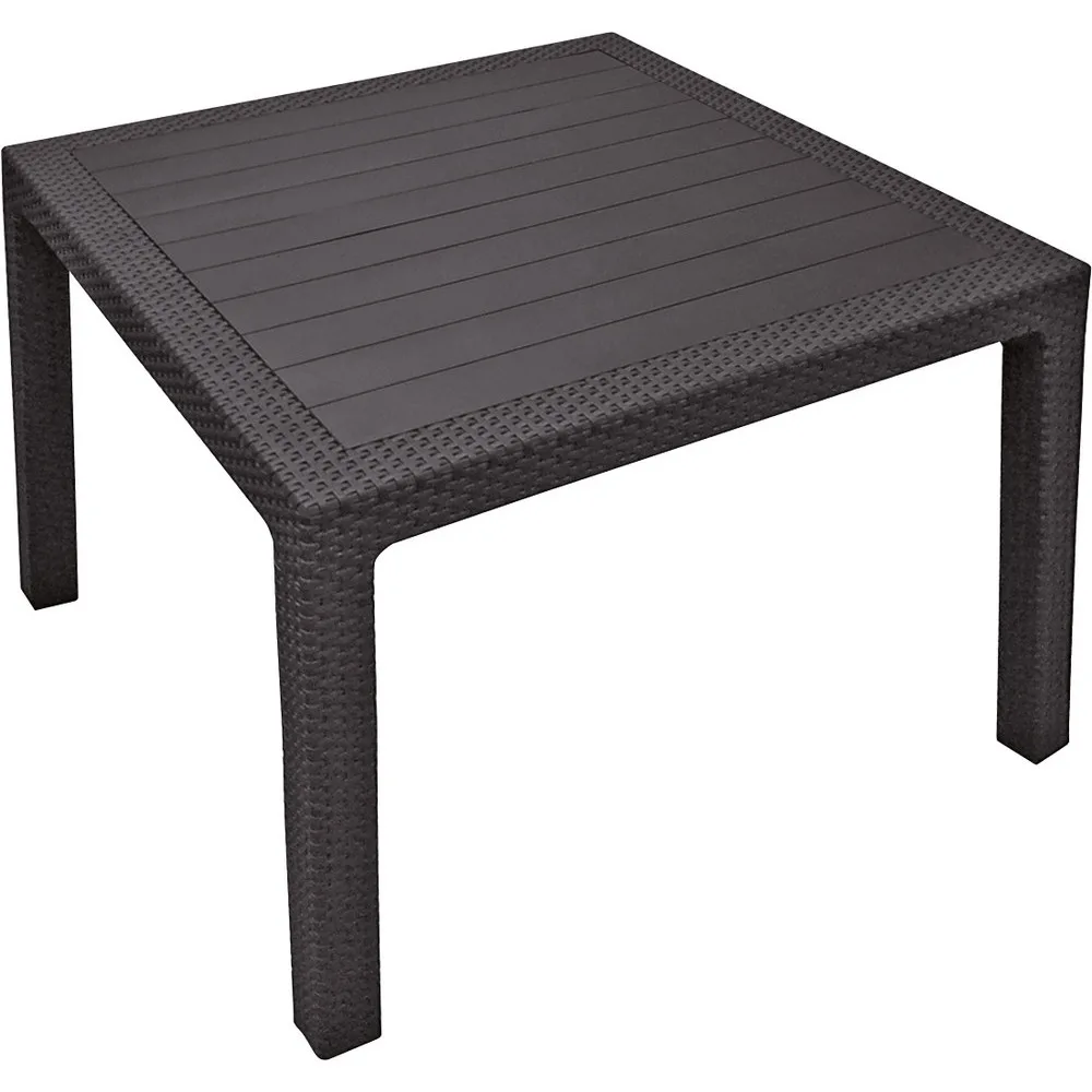 Keter melody quartted polyrattan kerti asztal, 95 cm - barna