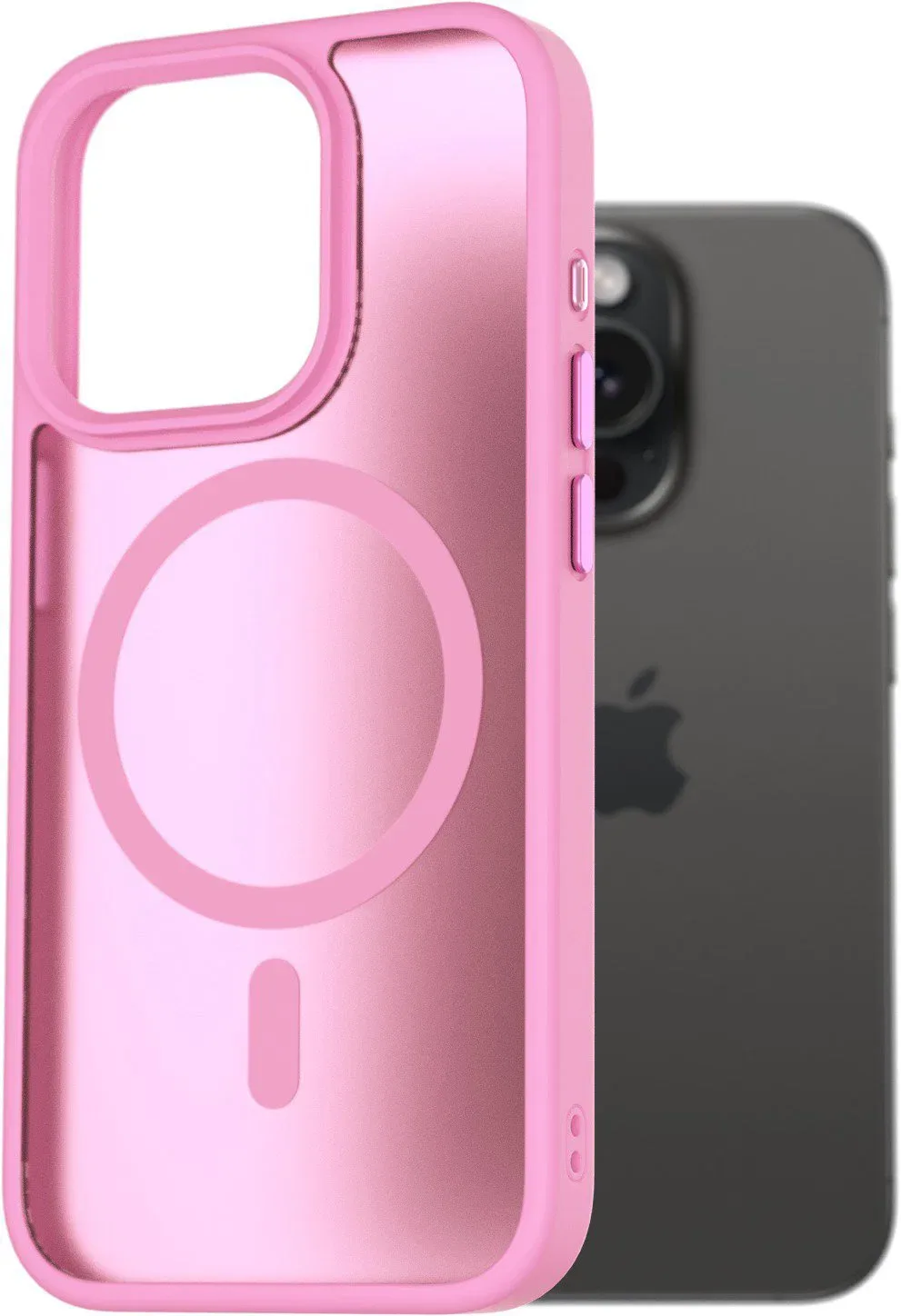 AlzaGuard Matte Case Compatible with Magsafe iPhone 15 Pro levendula-rózsaszín tok