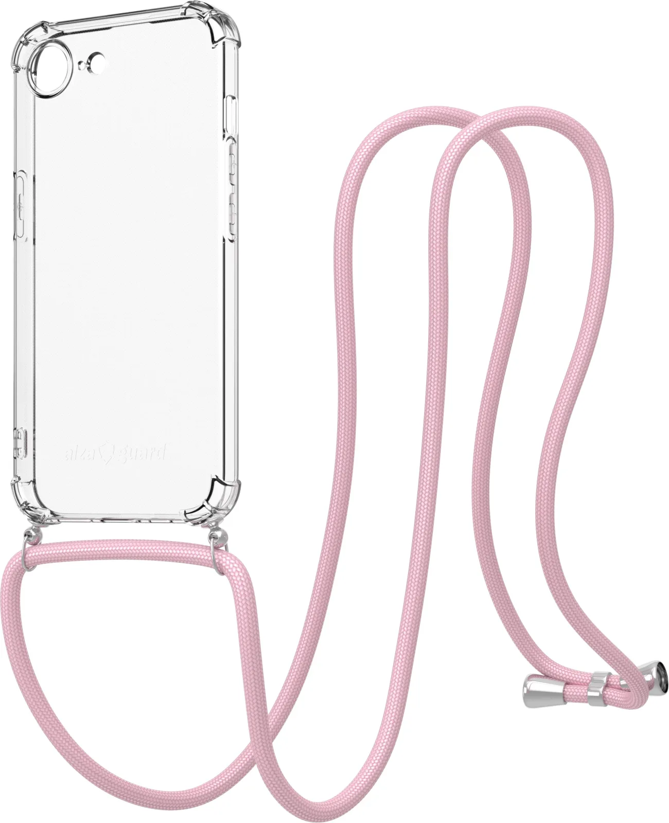 AlzaGuard Luxe Lanyard Case iPhone 16e rózsaszín tok