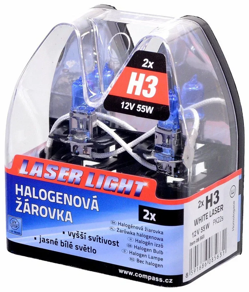 COMPASS H3 12V 55W Pk22s WHITE LASER bliszter, 2db