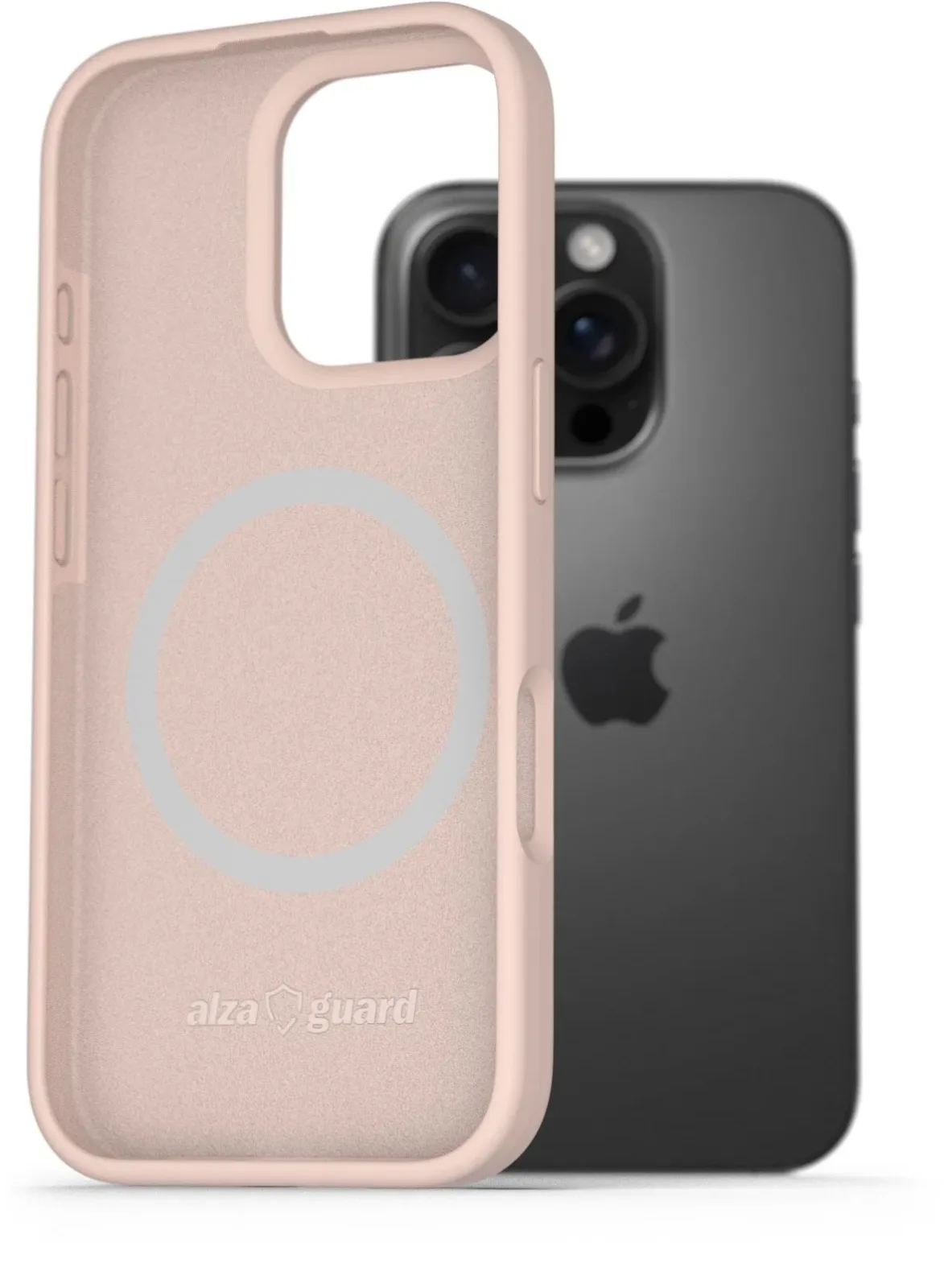 AlzaGuard iPhone 16 Pro Silicone Case Compatible with Magsafe rózsaszín tok