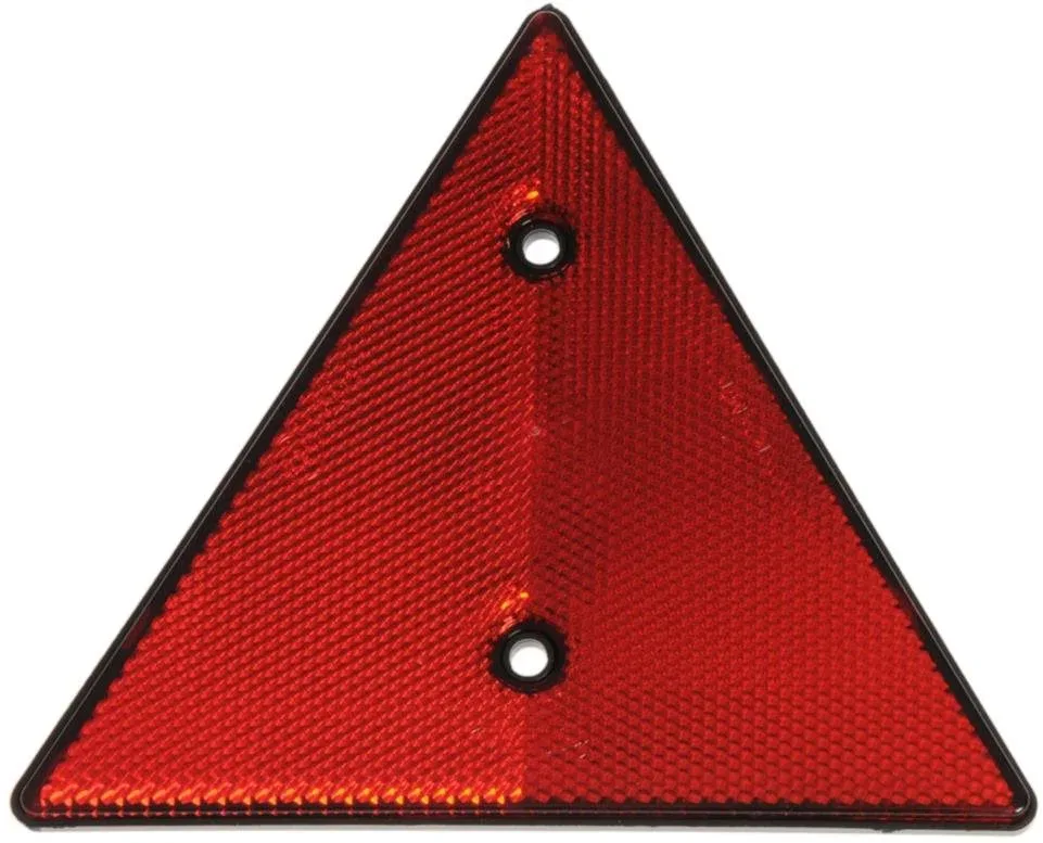 ACI fényvisszaverő háromszög, műanyag, 158×138 mm, 2× M5 csavarhoz