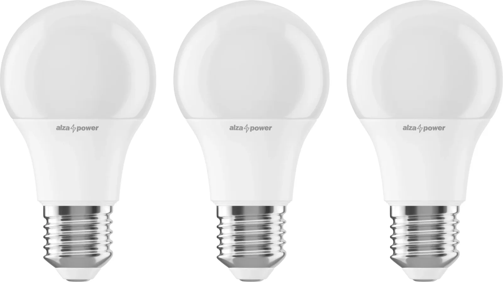 AlzaPower LED 9-60W, E27, 4000K, set, 3db