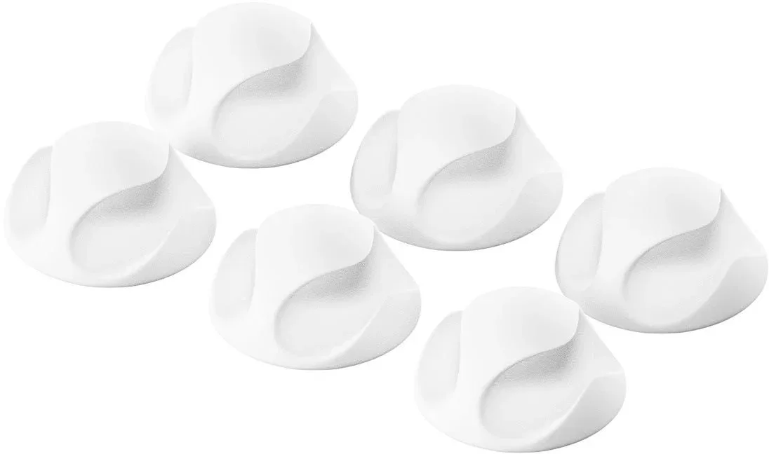 AlzaPower Cable Clips 6 pcs fehér