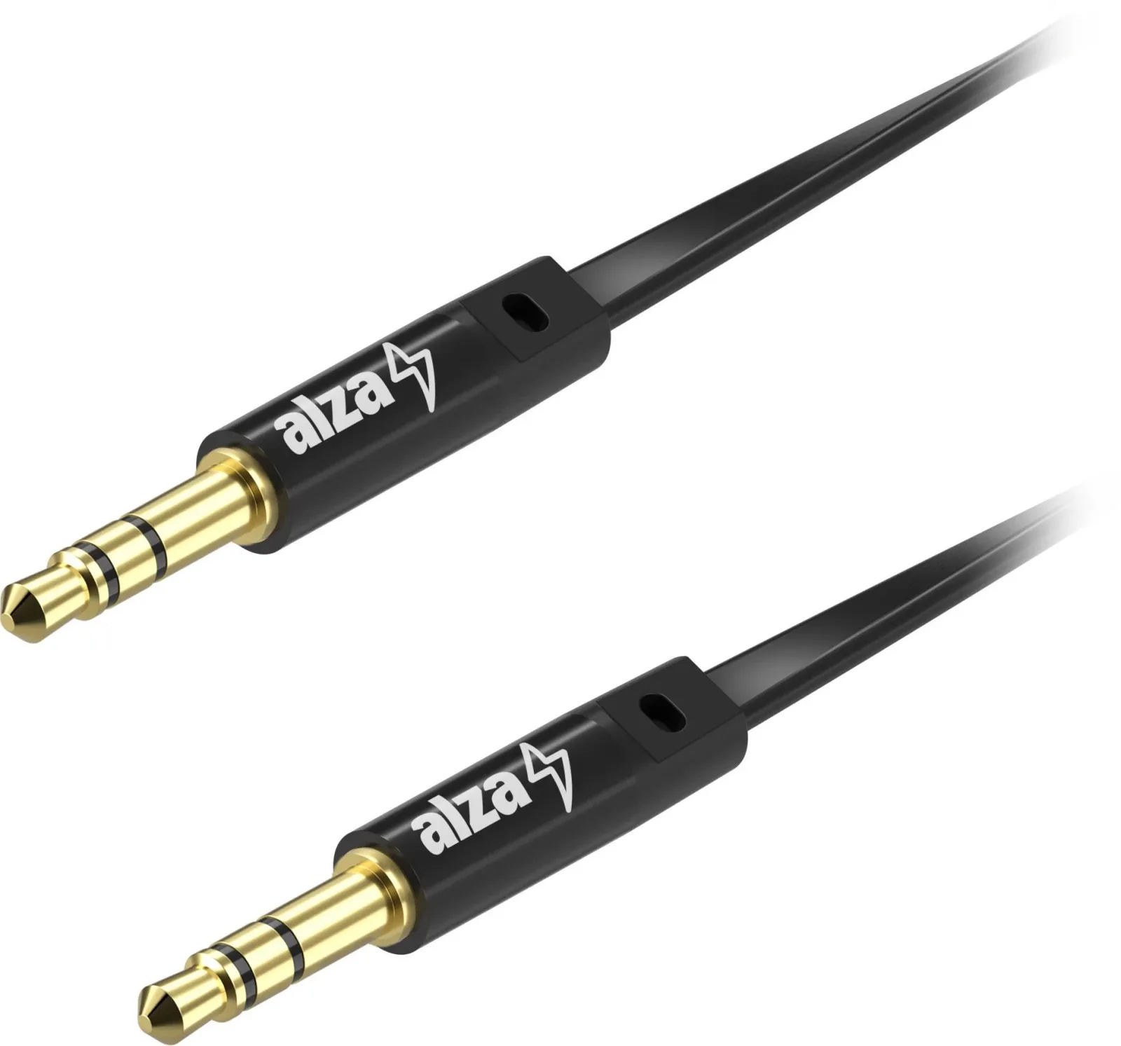 Alzapower FlatCore Audio 3,5 mm Jack (M) to 3,5 mm Jack (M), 1,5 m, fekete