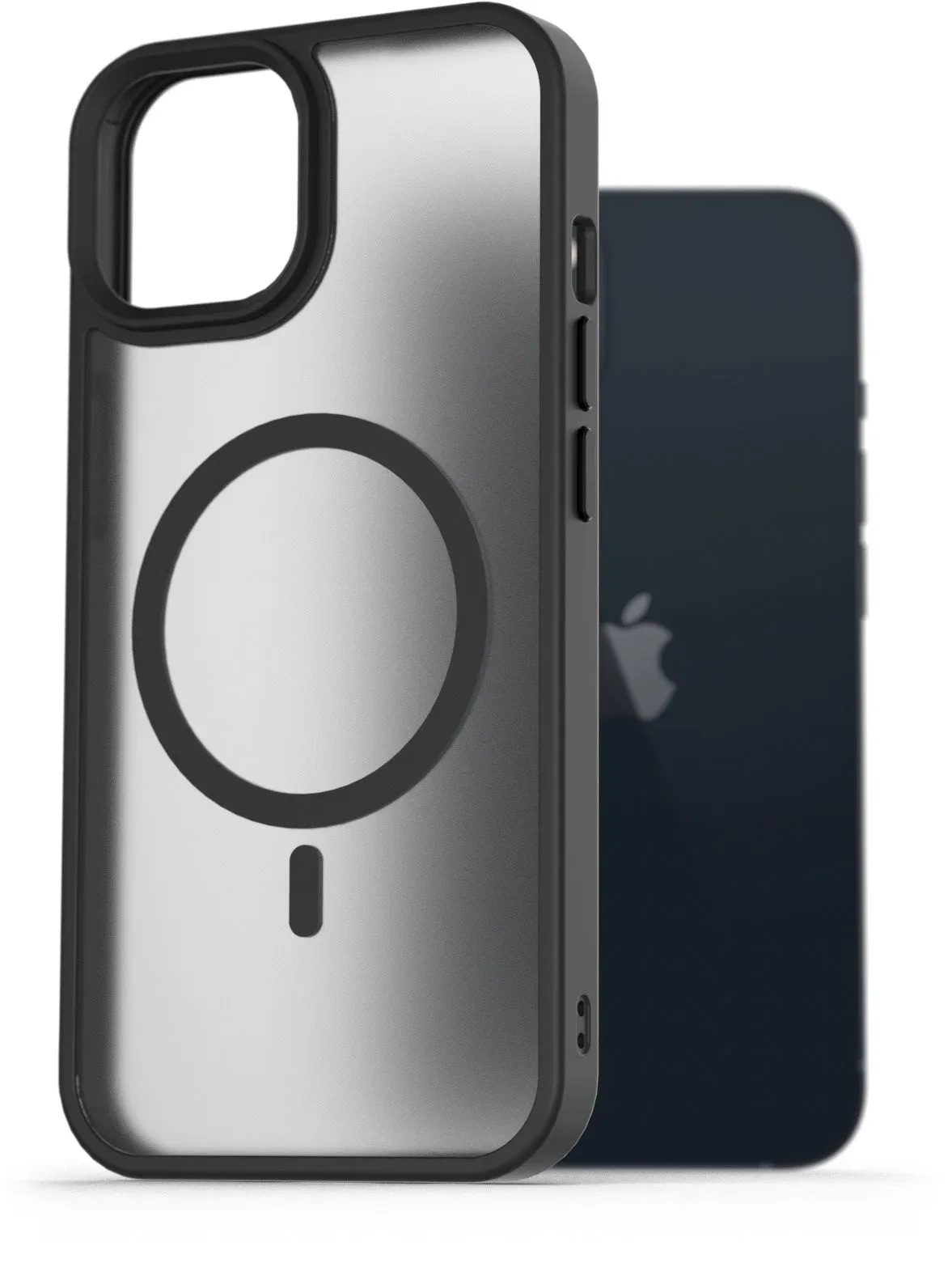 AlzaGuard Matte Case Compatible iPhone 13 MagSafe fekete tok