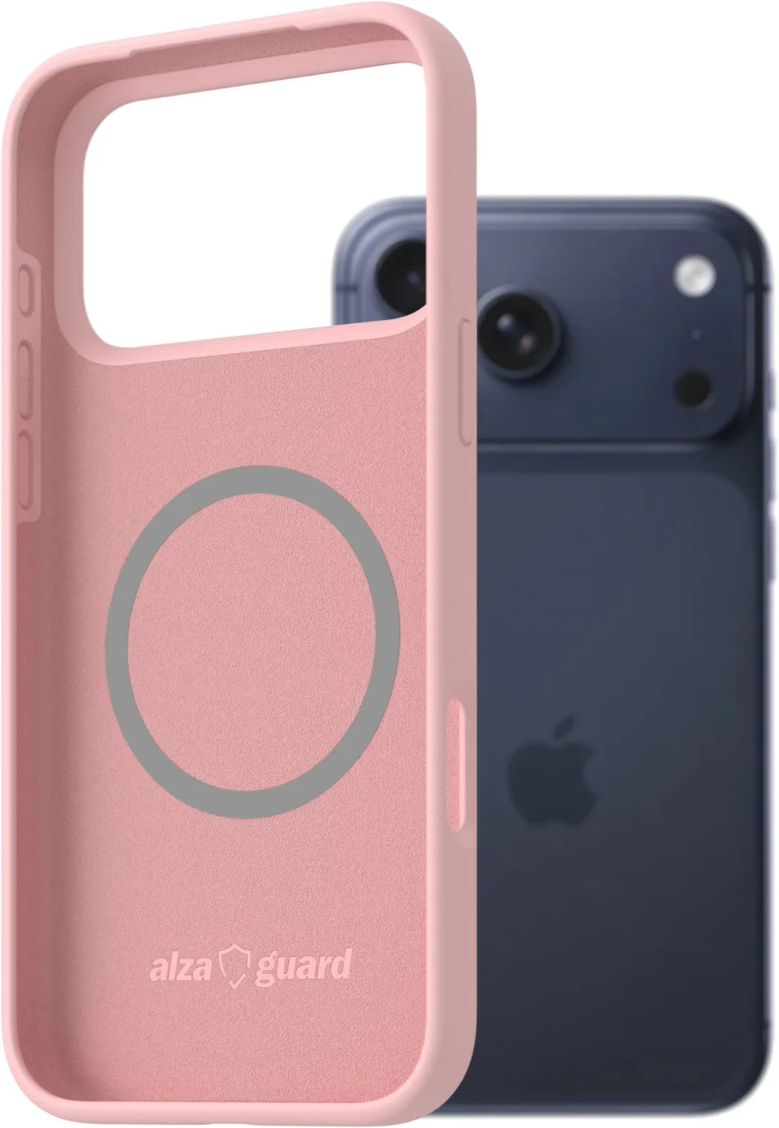 AlzaGuard iPhone 17 Pro Max rózsaszín MagSafe szilikon tok