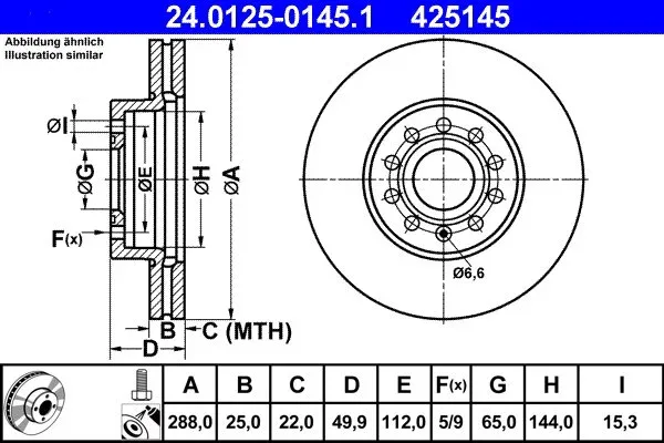 ATE - OC2 288 ATE 24.0125-0145.1, szett, 2 db