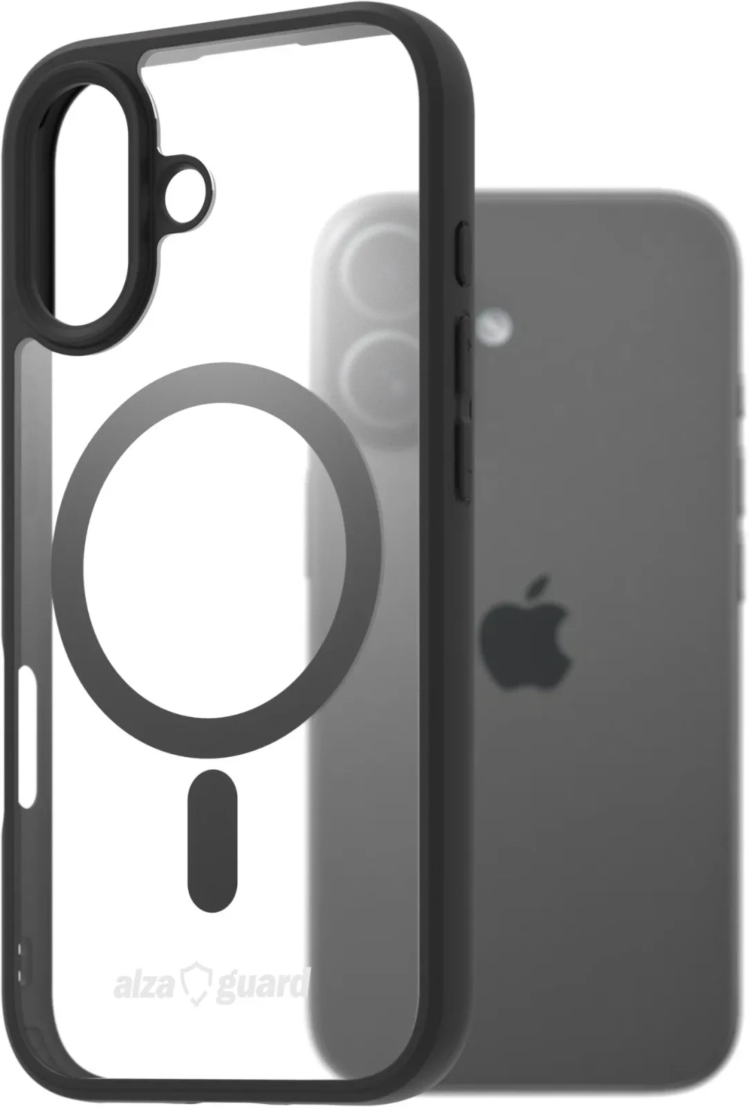 AlzaGuard Clear TPU iPhone 17 fekete Magsafe tok