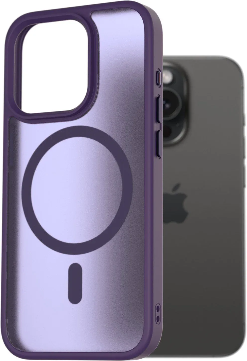 AlzaGuard Matte Case Compatible with Magsafe iPhone 15 Pro sötétlila tok