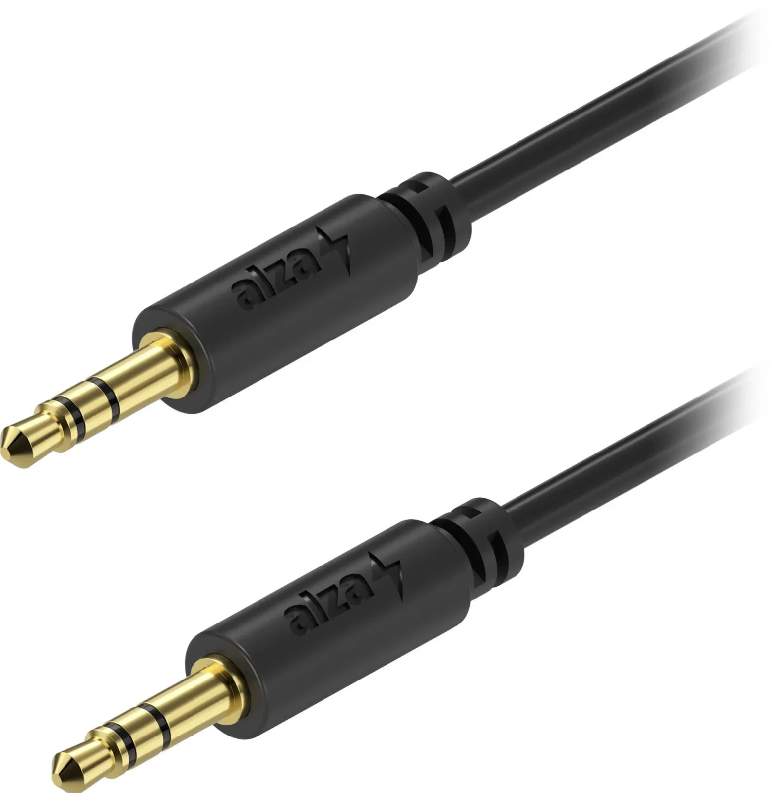 AlzaPower Core Audio 3.5mm Jack (M) to 3.5mm Jack (M), 2m - fekete
