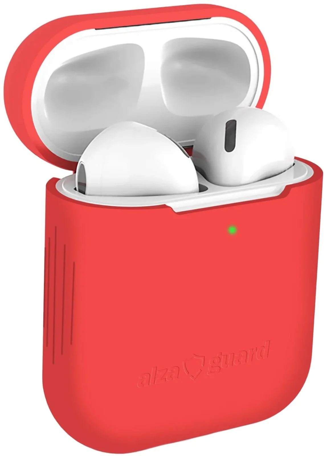 AlzaGuard Skinny Silicone Case Airpods 1. és 2. generáció, piros