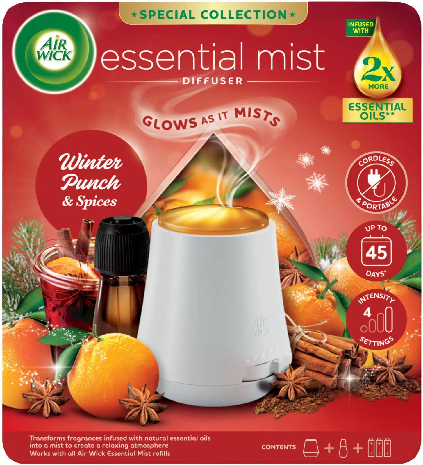 AIR WICK aroma párologtató + utántöltő fahéj és alma 20 ml