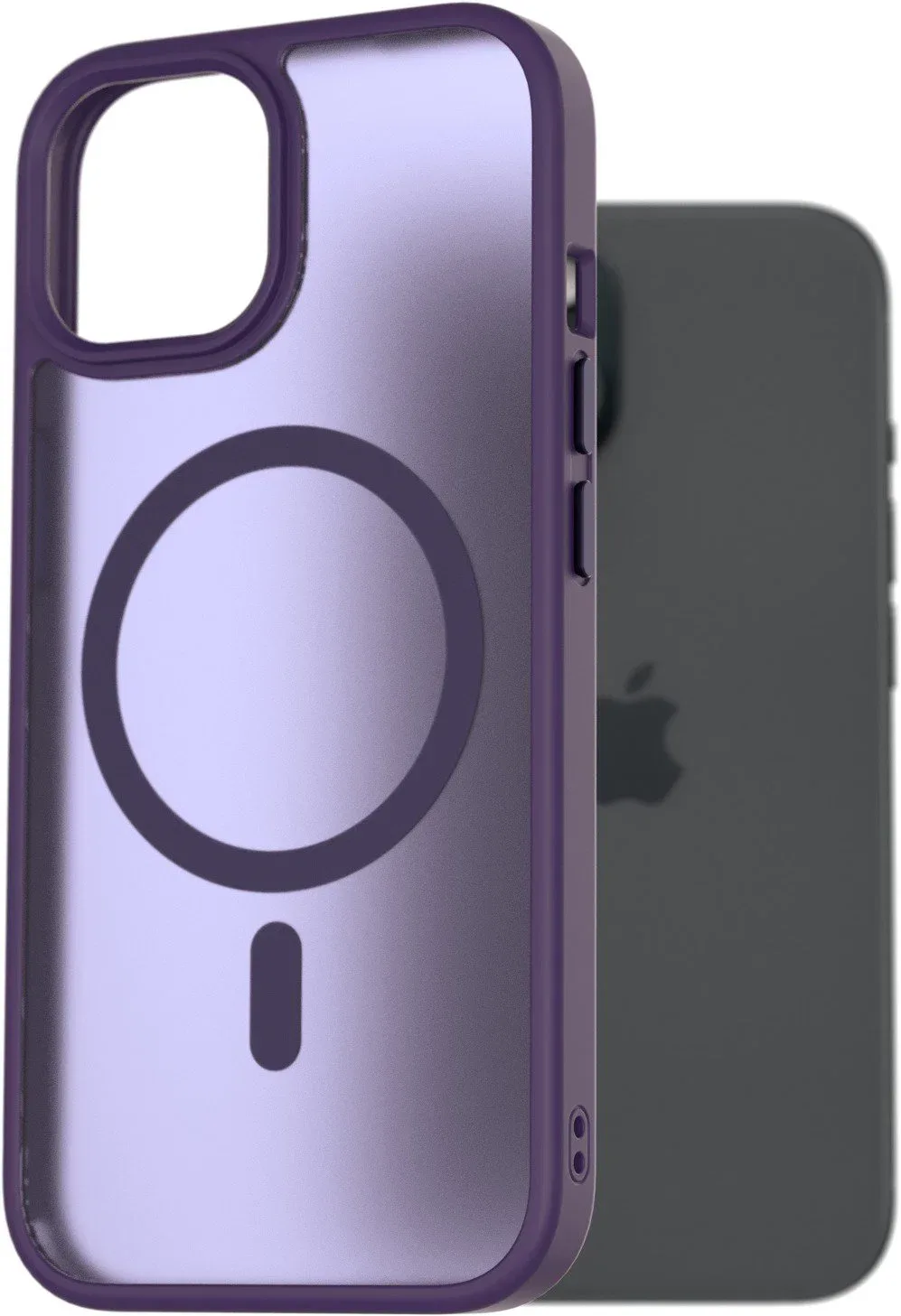 AlzaGuard Matte Case Compatible with Magsafe iPhone 15 sötétlila tok