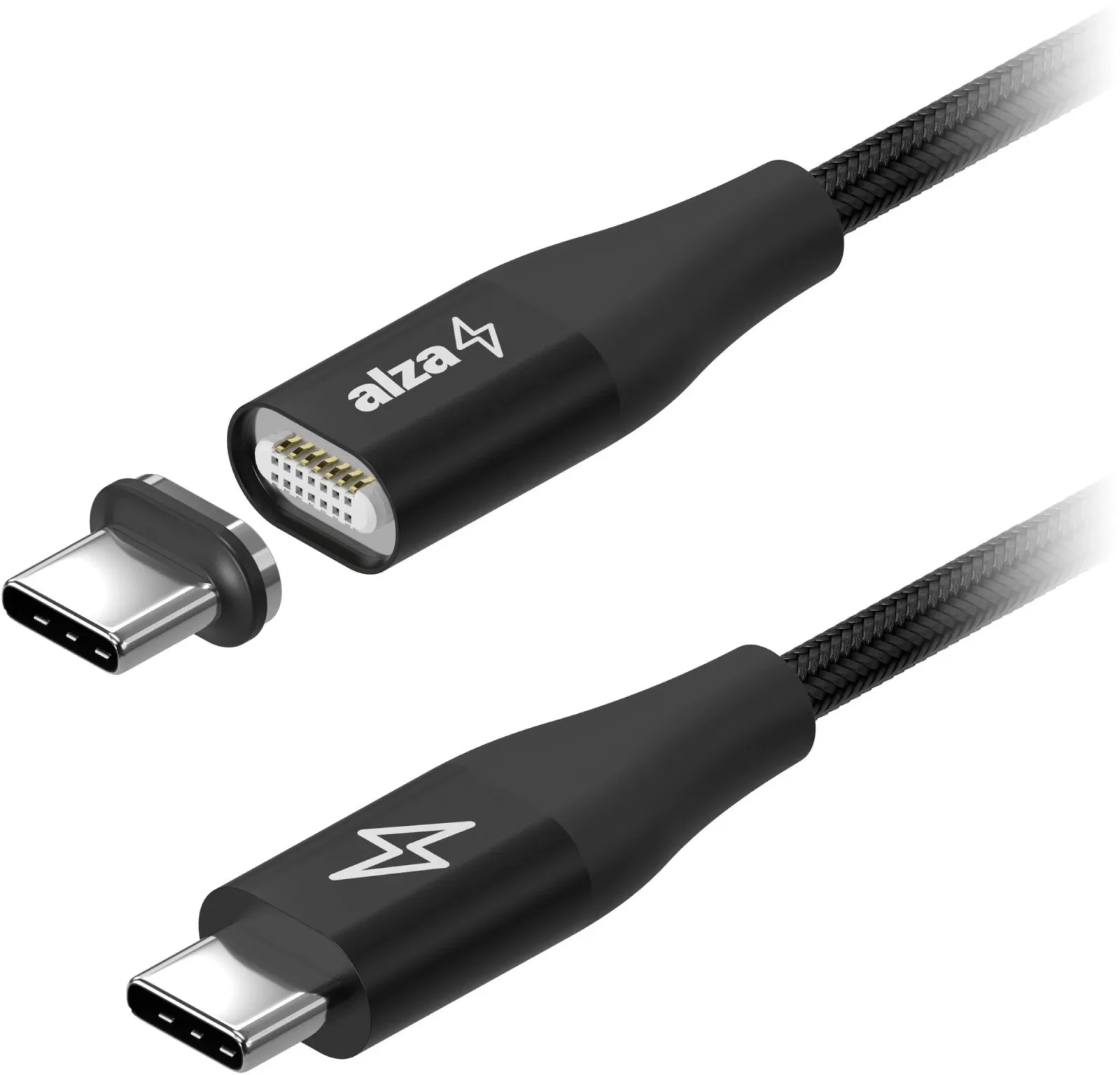 AlzaPower MagCore USB-C to USB-C 100W, 1 m, fekete