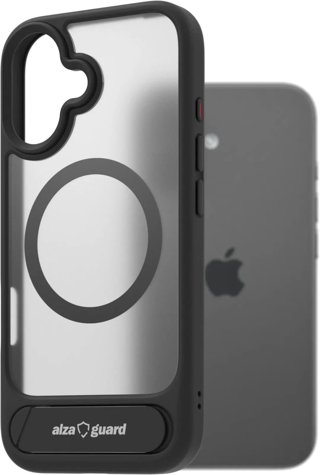 AlzaGuard Matte Case with Stand iPhone 17 fekete MagSafe tok