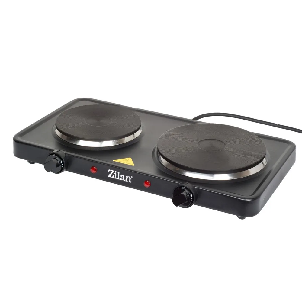 Zilan ZLN2181 elektromos főzőlap, 2500 W, 2 főzőlap, 2 db hőmérséklet szabályozó, fekete
