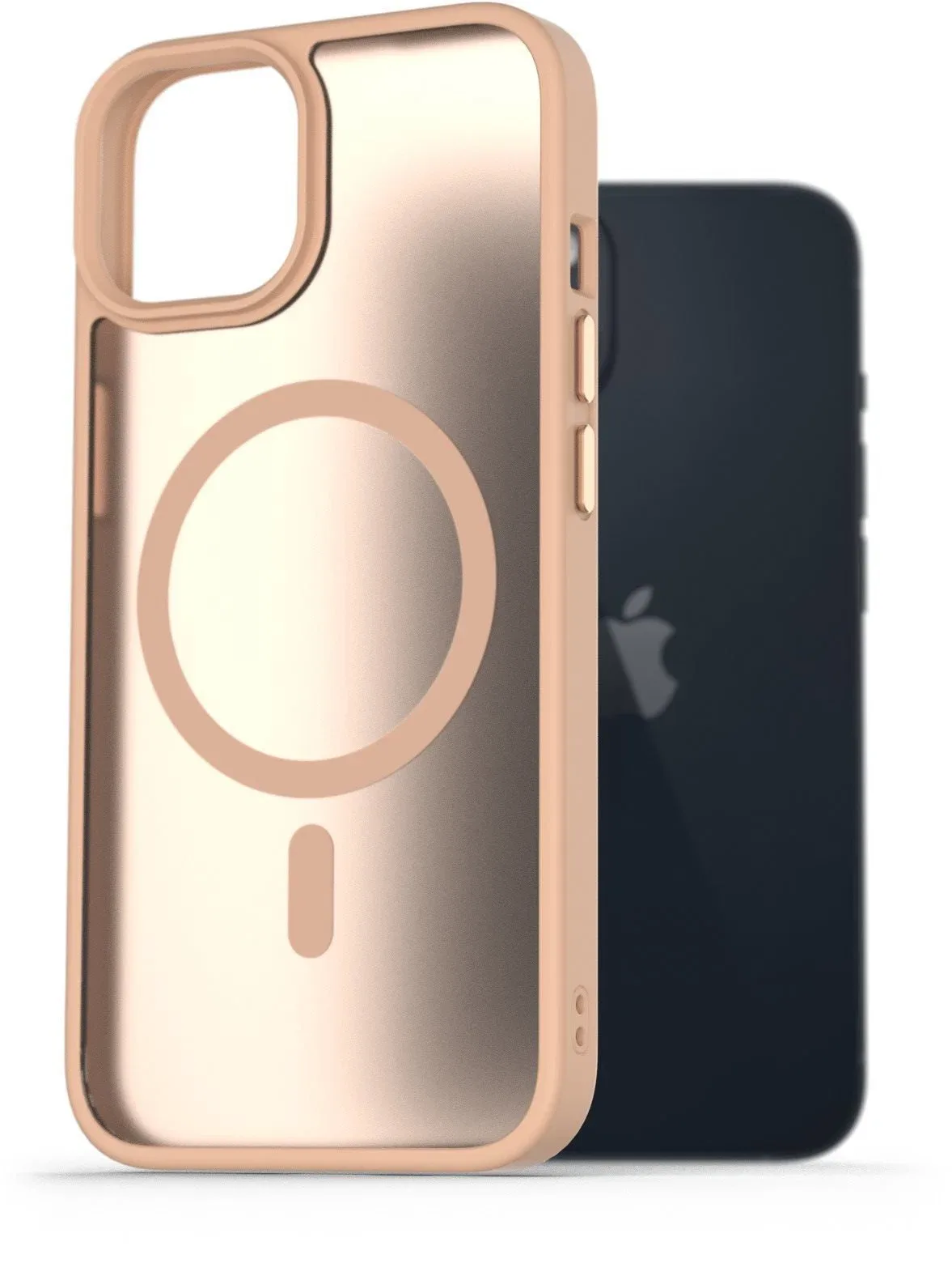 AlzaGuard Matte Case Compatible with Magsafe iPhone 14 homoksárga tok