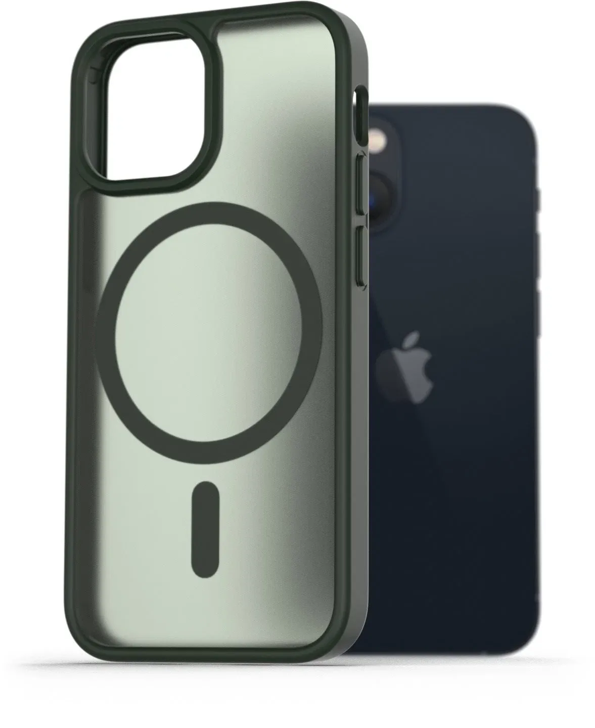 AlzaGuard Matte Case Compatible with Magsafe iPhone 13 mini sötétzöld tok