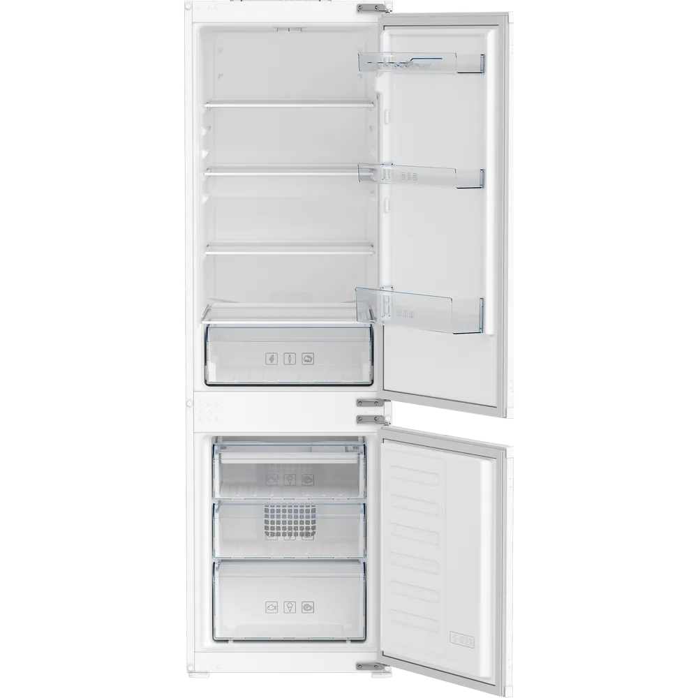 Beko BCSA-285K4SN beépíthető kombinált alulfagyasztós hűtőszekrény