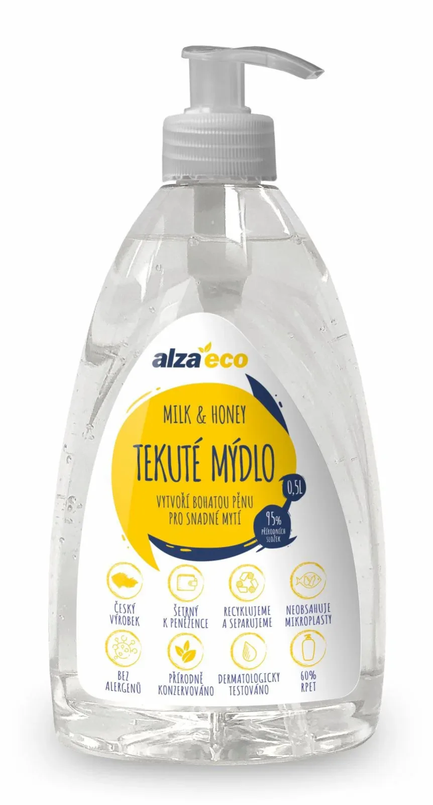 AlzaEco Milk and Honey folyékony szappan 500 ml
