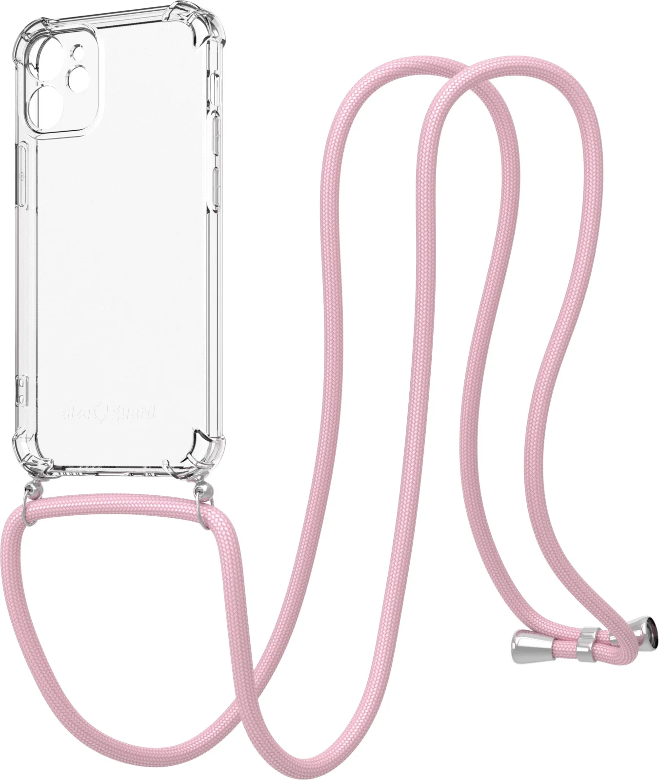 AlzaGuard Luxe Lanyard Case iPhone 12 Mini rózsaszín tok