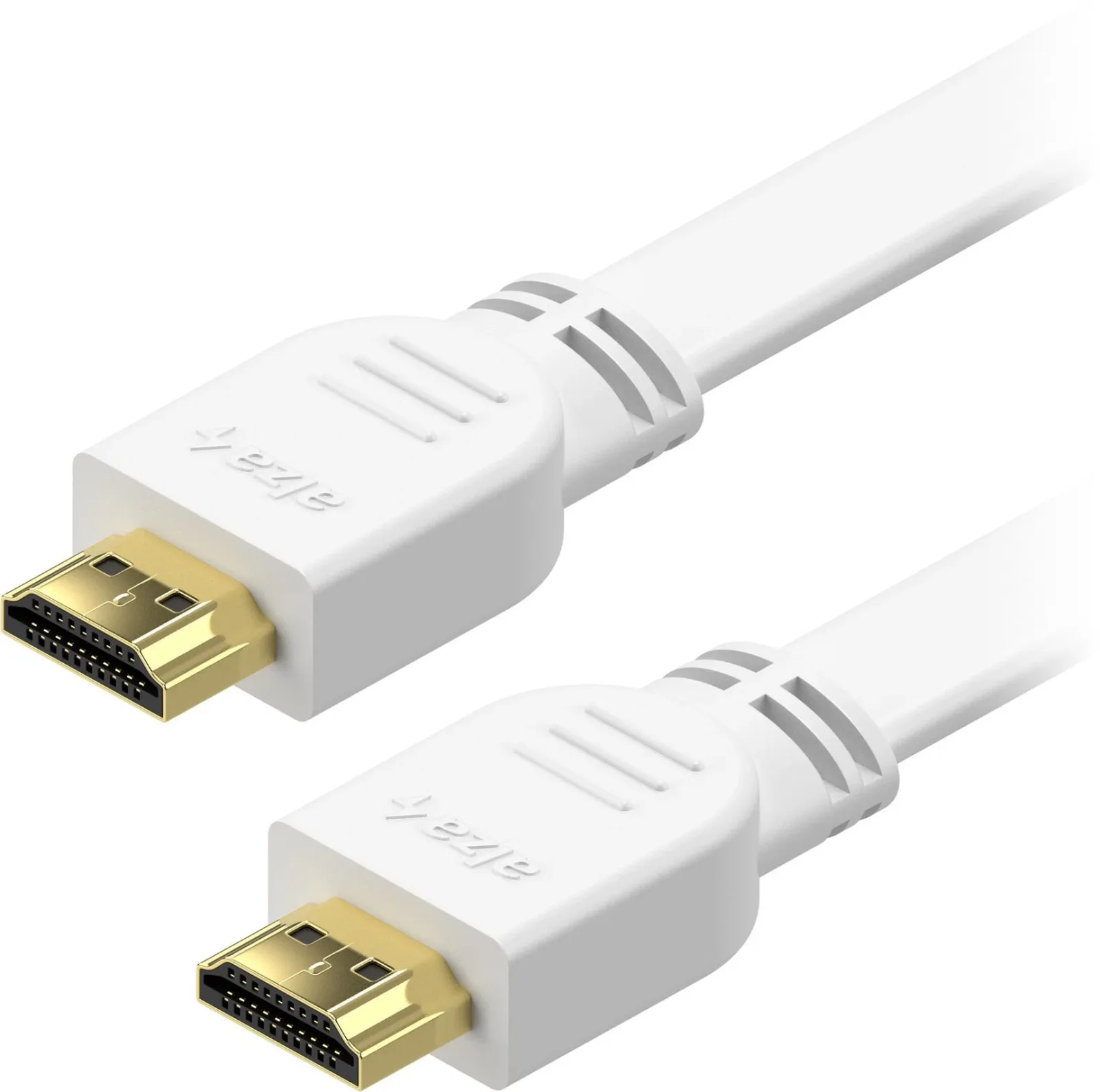 AlzaPower Flat HDMI 1.4 High Speed 4K, 1m - fehér