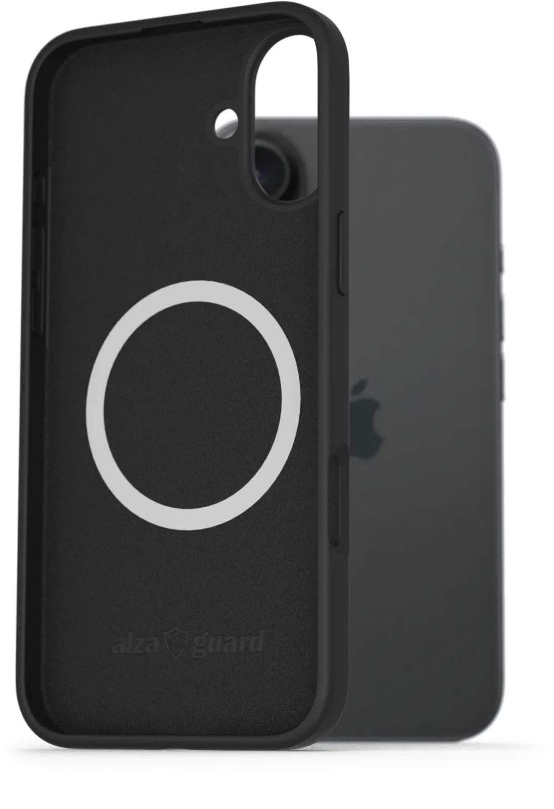 AlzaGuard iPhone 16 Plus Silicone Case Compatible with Magsafe fekete tok