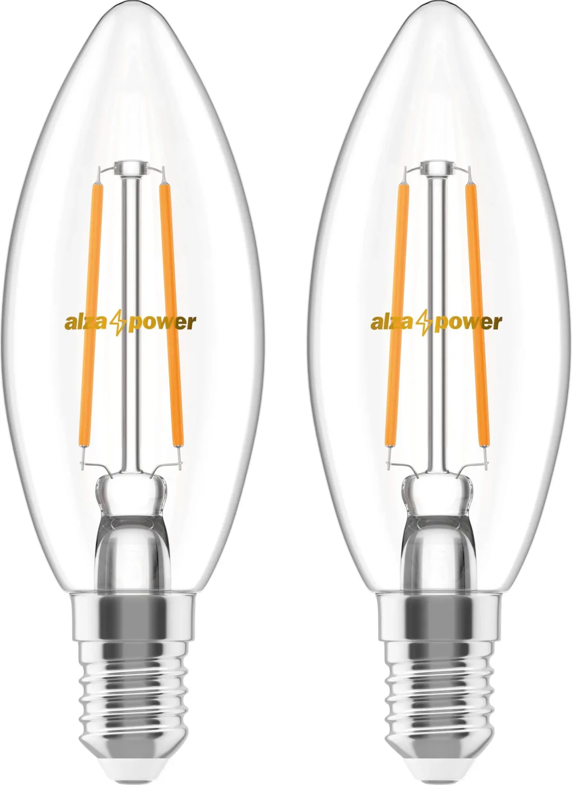 AlzaPower LED 6-55W, E14, 2700K, Filament, szett, 2db
